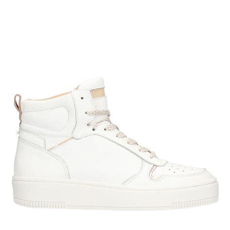 witte hoge sneakers leer dames